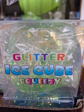 Glitter Ice Cube Squeezy - Green, Blue, Pink , Purple  Glitter
